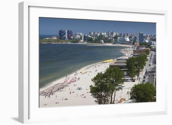 Romania, Black Sea Coast, Mamaia, Elevated Beach View-Walter Bibikow-Framed Photographic Print