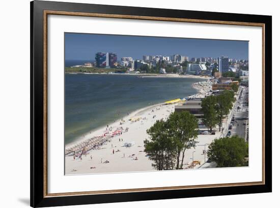 Romania, Black Sea Coast, Mamaia, Elevated Beach View-Walter Bibikow-Framed Photographic Print