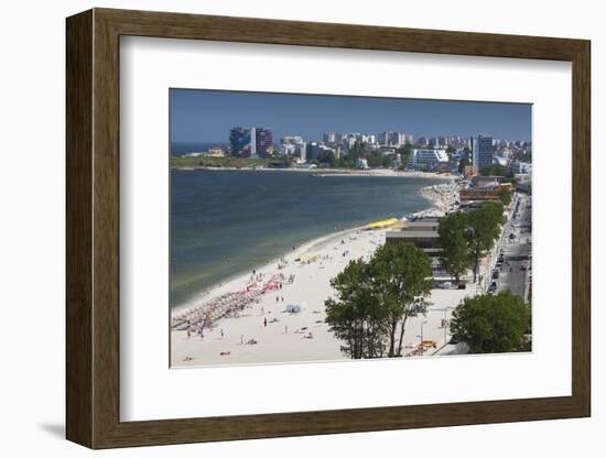 Romania, Black Sea Coast, Mamaia, Elevated Beach View-Walter Bibikow-Framed Photographic Print