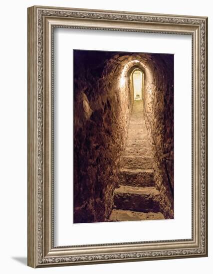 Romania. Bran. Castle Bran interior secret passageway.-Emily Wilson-Framed Photographic Print