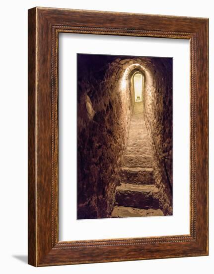 Romania. Bran. Castle Bran interior secret passageway.-Emily Wilson-Framed Photographic Print