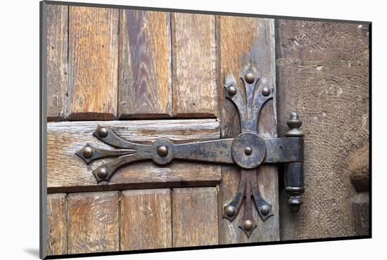 Romania. Brasov. Detail of church exterior. Wood door hinge.-Emily Wilson-Mounted Photographic Print