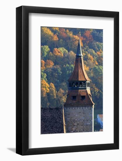Romania, Brasov, Piata Sfatului, Brasov Historical Black Church spire.-Emily Wilson-Framed Photographic Print
