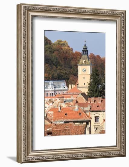 Romania, Brasov. Poarta Schei district., George Street. Clock Tower.-Emily Wilson-Framed Photographic Print