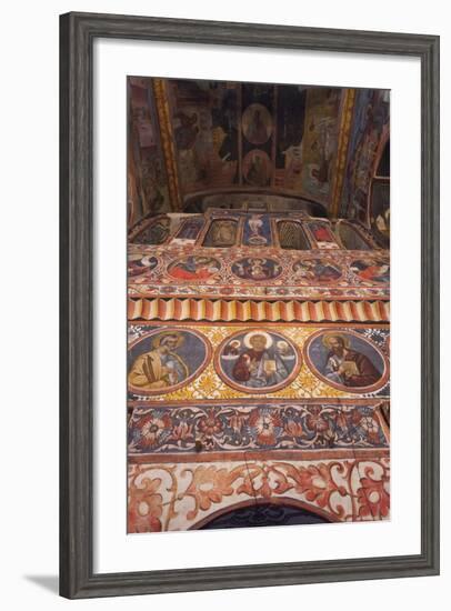 Romania, Bucharest-Area, Snagov, Snagov Monastery. Frescoes-Walter Bibikow-Framed Photographic Print