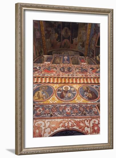 Romania, Bucharest-Area, Snagov, Snagov Monastery. Frescoes-Walter Bibikow-Framed Photographic Print