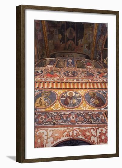 Romania, Bucharest-Area, Snagov, Snagov Monastery. Frescoes-Walter Bibikow-Framed Photographic Print