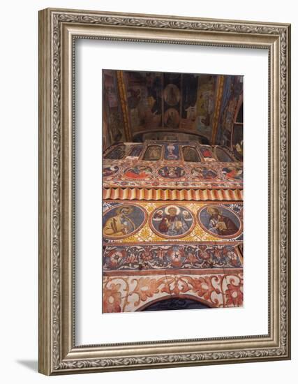 Romania, Bucharest-Area, Snagov, Snagov Monastery. Frescoes-Walter Bibikow-Framed Photographic Print