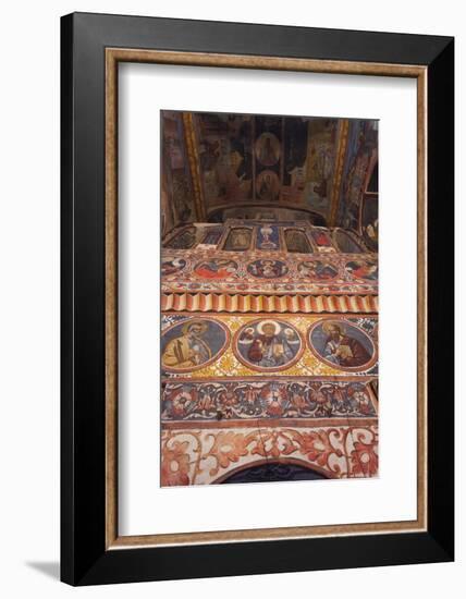 Romania, Bucharest-Area, Snagov, Snagov Monastery. Frescoes-Walter Bibikow-Framed Photographic Print