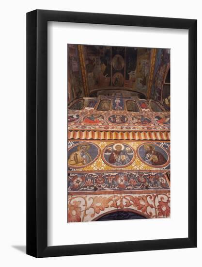 Romania, Bucharest-Area, Snagov, Snagov Monastery. Frescoes-Walter Bibikow-Framed Photographic Print