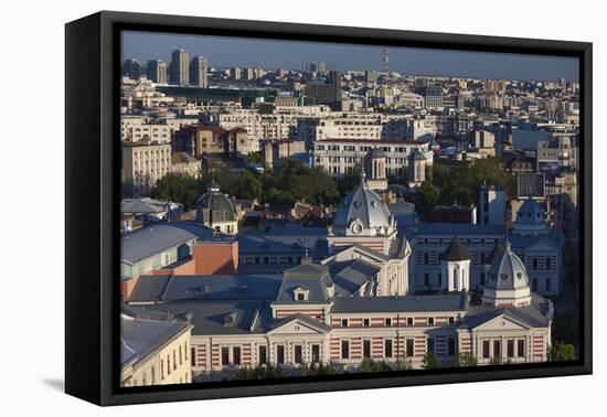 Romania, Bucharest, Coltea Hospital Along IC Bratianu Blvd at Sunset-Walter Bibikow-Framed Premier Image Canvas