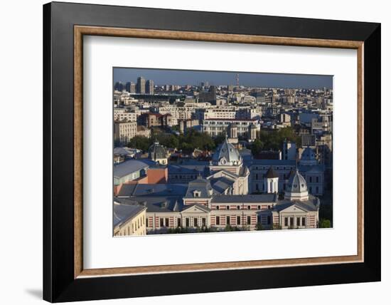 Romania, Bucharest, Coltea Hospital Along IC Bratianu Blvd at Sunset-Walter Bibikow-Framed Photographic Print