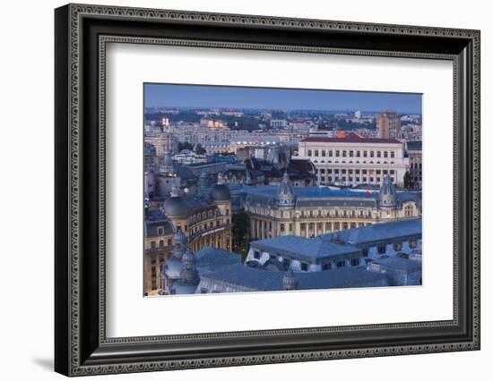 Romania, Bucharest, Lipscani, Old Town, Elevated View, Dawn-Walter Bibikow-Framed Photographic Print