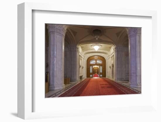 Romania, Bucharest, Palace of Parliament, Hallway Interior-Walter Bibikow-Framed Photographic Print