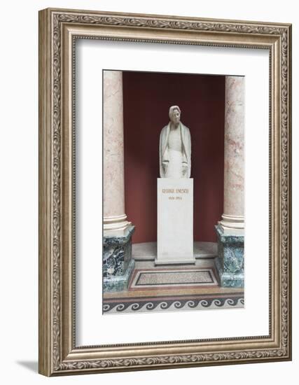 Romania, Bucharest, Romanian Athenaeum, Statue of George Enescu-Walter Bibikow-Framed Photographic Print