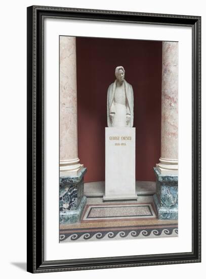 Romania, Bucharest, Romanian Athenaeum, Statue of George Enescu-Walter Bibikow-Framed Photographic Print