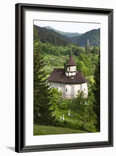 Romania, Bucovina, Sucevita. the Church and Cemetery Attached to Sucevita Monastery.-Katie Garrod-Framed Photographic Print