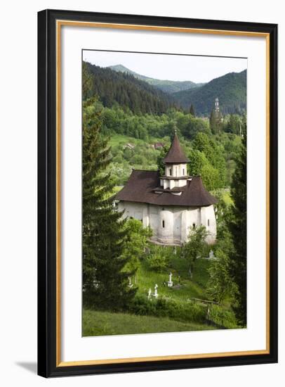 Romania, Bucovina, Sucevita. the Church and Cemetery Attached to Sucevita Monastery.-Katie Garrod-Framed Photographic Print
