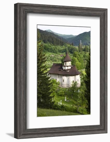 Romania, Bucovina, Sucevita. the Church and Cemetery Attached to Sucevita Monastery.-Katie Garrod-Framed Photographic Print