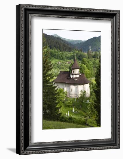 Romania, Bucovina, Sucevita. the Church and Cemetery Attached to Sucevita Monastery.-Katie Garrod-Framed Photographic Print