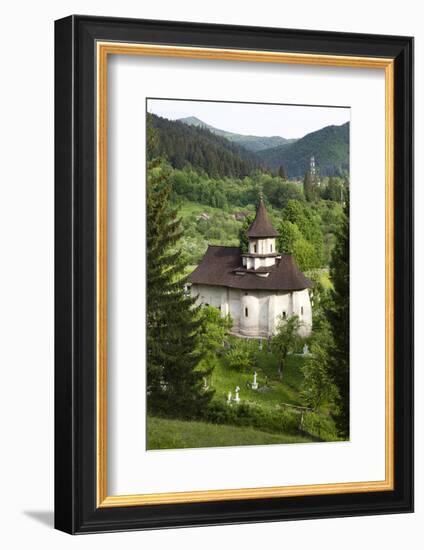 Romania, Bucovina, Sucevita. the Church and Cemetery Attached to Sucevita Monastery.-Katie Garrod-Framed Photographic Print