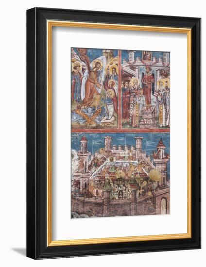 Romania, Bucovina, Vatra Moldovitei, Moldovita Monastery, Frescoes-Walter Bibikow-Framed Photographic Print