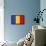 Romania Country Flag - Letterpress-Lantern Press-Framed Stretched Canvas displayed on a wall