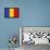 Romania Country Flag - Letterpress-Lantern Press-Framed Stretched Canvas displayed on a wall