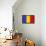 Romania Country Flag - Letterpress-Lantern Press-Framed Stretched Canvas displayed on a wall