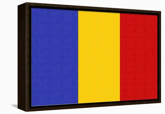 Romania Country Flag - Letterpress-Lantern Press-Framed Stretched Canvas