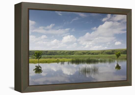 Romania, Danube River Delta, Baltenii de Sus, Danube River Reflection-Walter Bibikow-Framed Premier Image Canvas