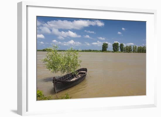 Romania, Danube River Delta, Mahmudia, Danube River Delta and Boats-Walter Bibikow-Framed Photographic Print