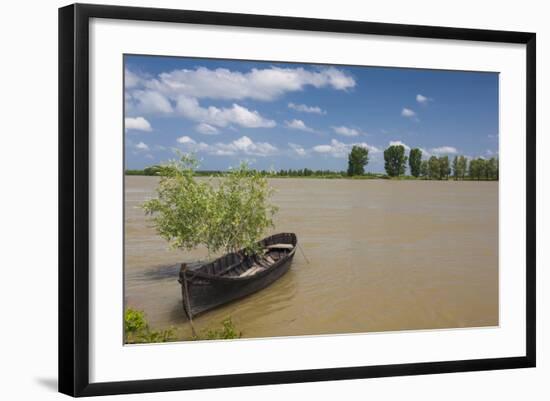 Romania, Danube River Delta, Mahmudia, Danube River Delta and Boats-Walter Bibikow-Framed Photographic Print