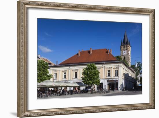 Romania, Maramures, Baia Mare, St. Stephan's Tower and Buildings-Walter Bibikow-Framed Photographic Print