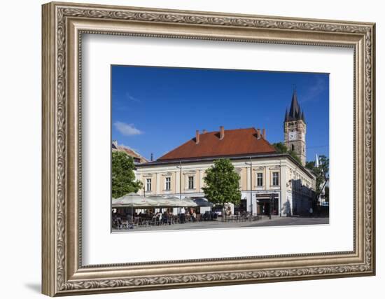 Romania, Maramures, Baia Mare, St. Stephan's Tower and Buildings-Walter Bibikow-Framed Photographic Print