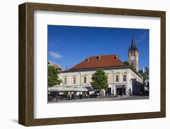 Romania, Maramures, Baia Mare, St. Stephan's Tower and Buildings-Walter Bibikow-Framed Photographic Print