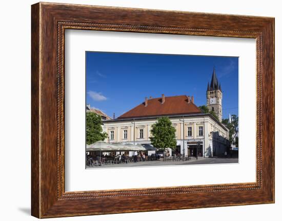 Romania, Maramures, Baia Mare, St. Stephan's Tower and Buildings-Walter Bibikow-Framed Photographic Print