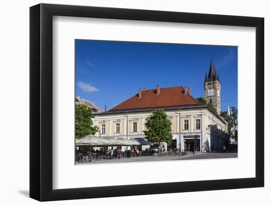 Romania, Maramures, Baia Mare, St. Stephan's Tower and Buildings-Walter Bibikow-Framed Photographic Print