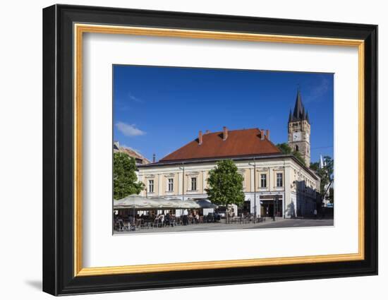 Romania, Maramures, Baia Mare, St. Stephan's Tower and Buildings-Walter Bibikow-Framed Photographic Print