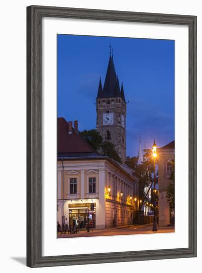 Romania, Maramures Region, Baia Mare, Piata Libertatii Square at Dusk-Walter Bibikow-Framed Photographic Print