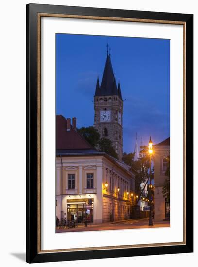 Romania, Maramures Region, Baia Mare, Piata Libertatii Square at Dusk-Walter Bibikow-Framed Photographic Print