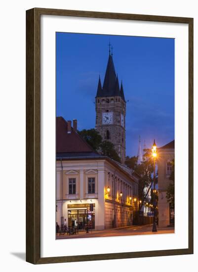 Romania, Maramures Region, Baia Mare, Piata Libertatii Square at Dusk-Walter Bibikow-Framed Photographic Print