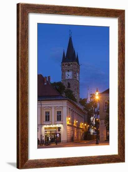 Romania, Maramures Region, Baia Mare, Piata Libertatii Square at Dusk-Walter Bibikow-Framed Photographic Print