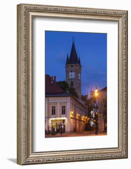 Romania, Maramures Region, Baia Mare, Piata Libertatii Square at Dusk-Walter Bibikow-Framed Photographic Print