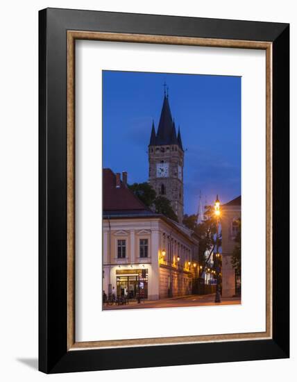 Romania, Maramures Region, Baia Mare, Piata Libertatii Square at Dusk-Walter Bibikow-Framed Photographic Print