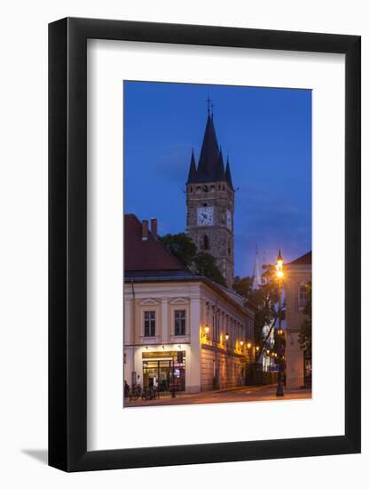 Romania, Maramures Region, Baia Mare, Piata Libertatii Square at Dusk-Walter Bibikow-Framed Photographic Print