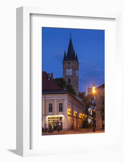 Romania, Maramures Region, Baia Mare, Piata Libertatii Square at Dusk-Walter Bibikow-Framed Photographic Print