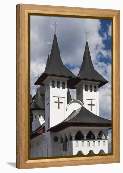 Romania, Maramures Region, Rodna Mountains NP, Orthodox Monastery-Walter Bibikow-Framed Premier Image Canvas