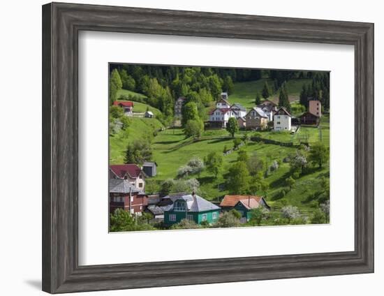 Romania, Maramures, Statiunea Borsa, Ski Resort, Spring, Village View-Walter Bibikow-Framed Photographic Print