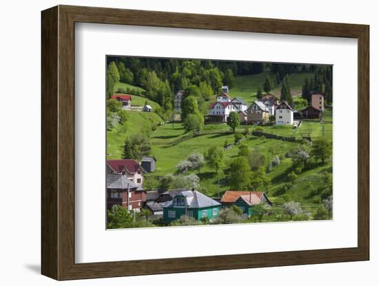 Romania, Maramures, Statiunea Borsa, Ski Resort, Spring, Village View-Walter Bibikow-Framed Photographic Print